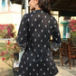 Juniper Women's Black Cambric Floral Printed Tunic | Swadesiicart