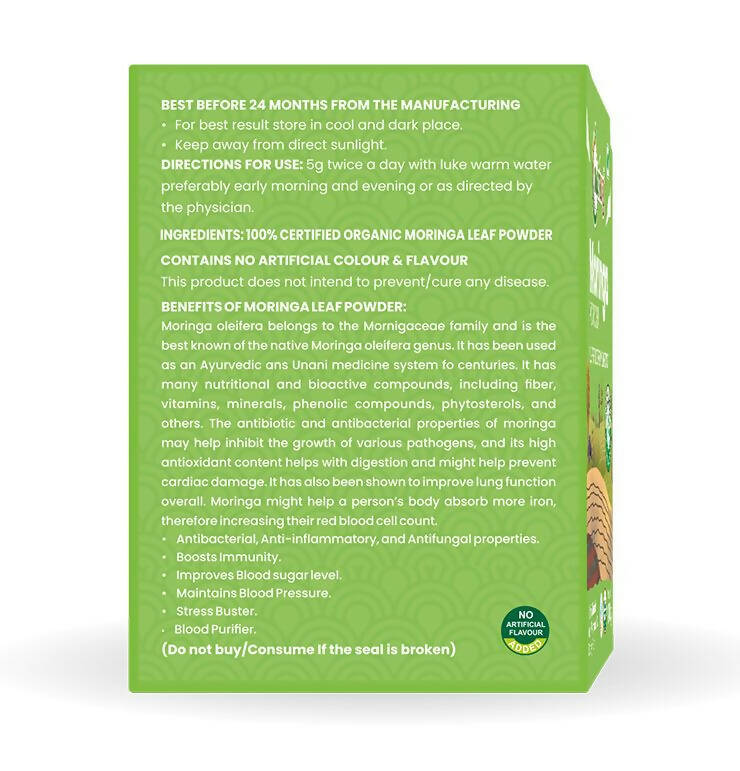 Nutriorg Certified Organic Moringa Powder - Swadesiicart