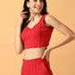 Myshka Women's Pink Solid Top With Trousers - Swadesiicart