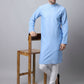 Even Apparels Blue Pure Cotton Men's Kurta With Side Placket (MMS503) | Swadesiicart