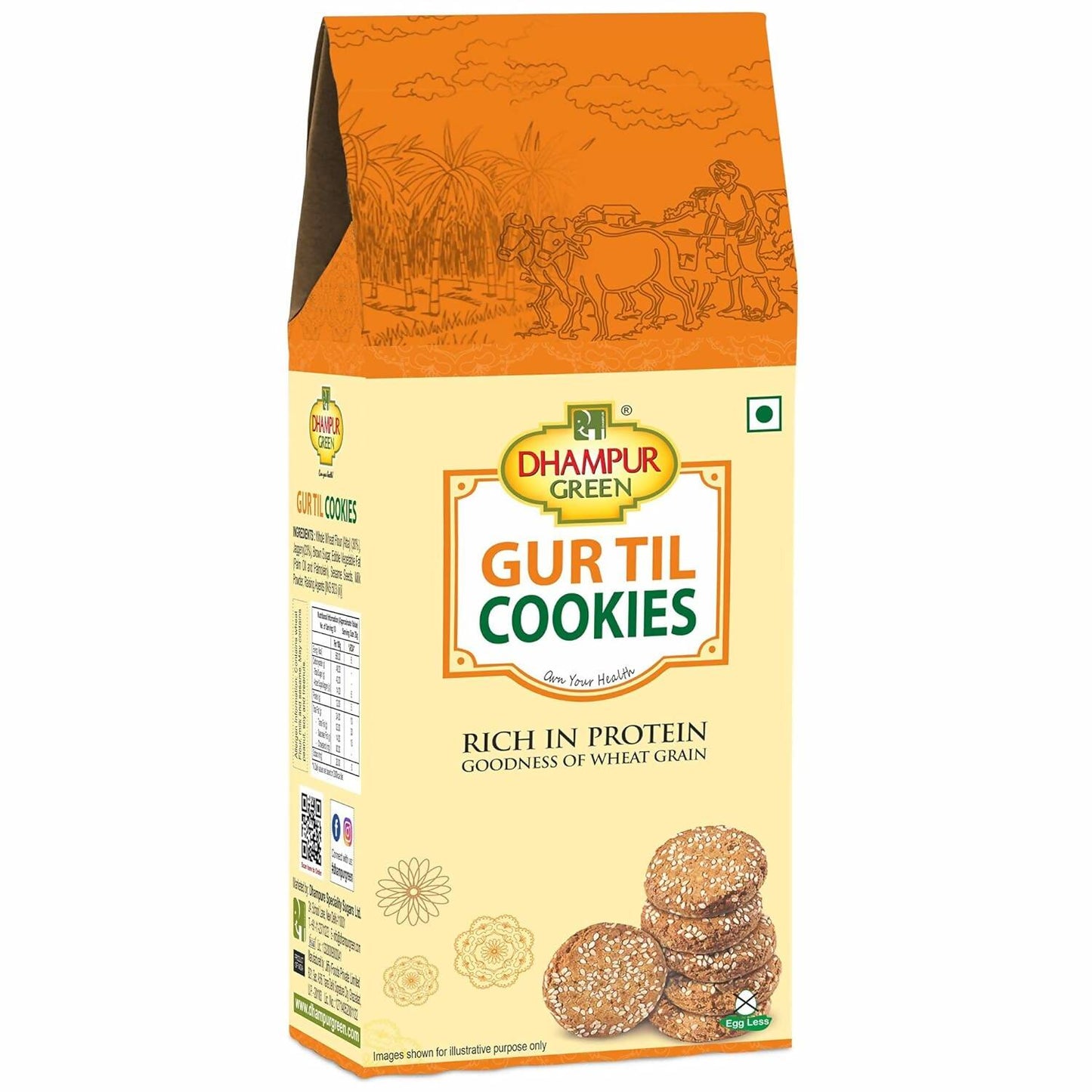 Dhampur Green Gur Til Cookies - Dhampur Green