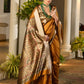 Vishnu Weaves Women's Yellow Soft Tussar Silk Printed Saree with Blouse - Swadesiicart