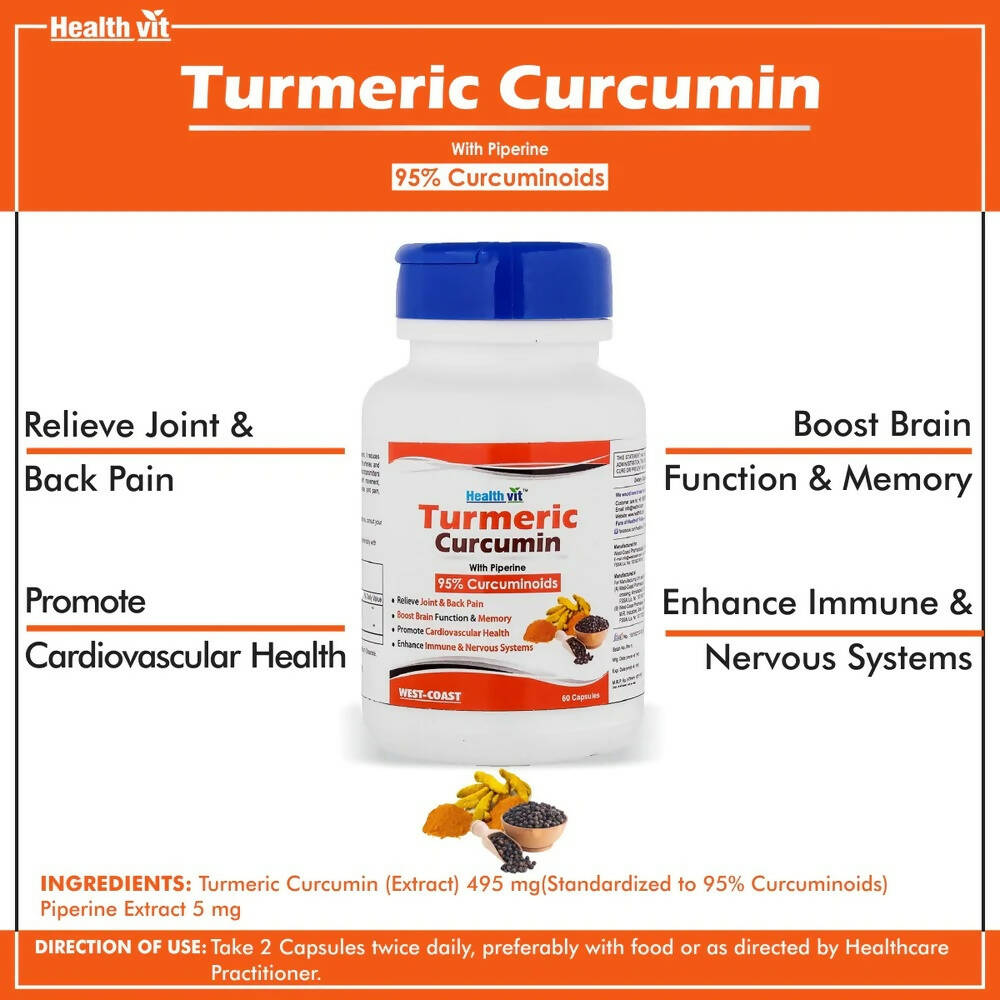 Healthvit Ultra-Pure Turmeric Curcumin Capsules - Swadesiicart