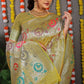 Jyoti Fashion Women's Mehndi Banarasi Silk Zari Woven Saree with Blouse | Swadesiicart