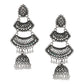 NVR Women Silver Toned Contemporary Jhumka Earrings | Swadesiicart