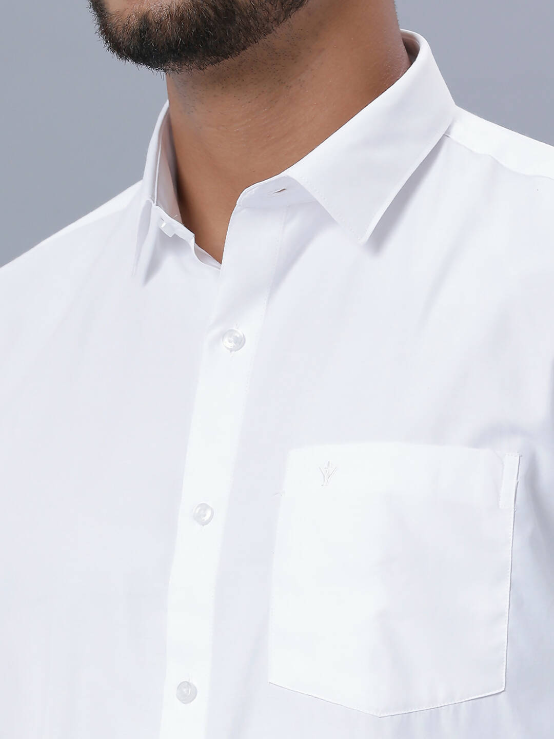 Ramraj Cotton Mens Full Sleeve Formal Poly cotton White Shirt | Swadesiicart