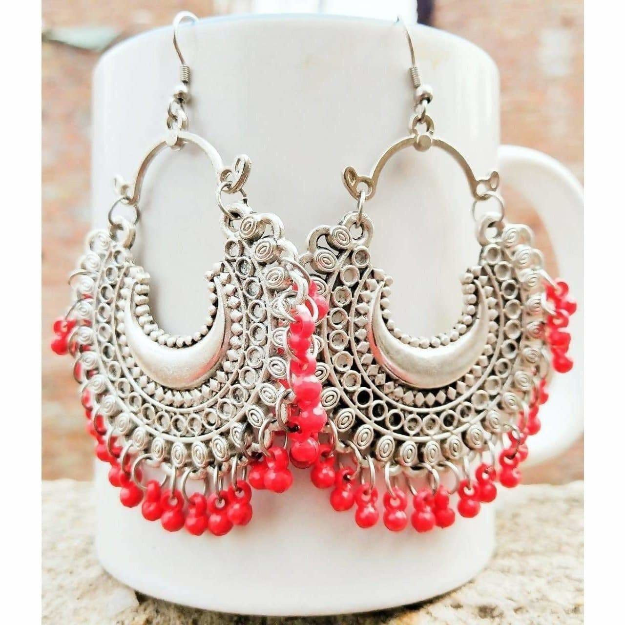 MS Fashion India Chandbali Latest Fashion Color Tassel Alloy Drops Earrings | Swadesiicart