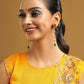 Ruby Raang Green Long Kundan Dangler Earrings | Swadesiicart