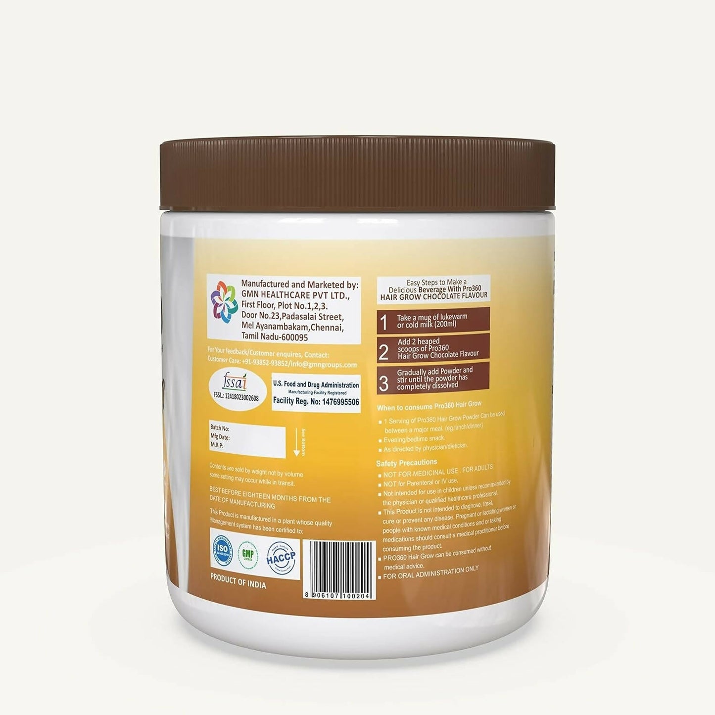 Pro360 Hair Grow Nutritional Protein Supplement Powder | Swadesiicart