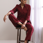 trueBrowns Ruby Wine Dobby Collar Short Co-Ord Set - Swadesiicart