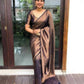 DEIANA'S Beautiful Designer Golden zari Soft Lichi Silk Saree - Navy Blue - Swadesiicart