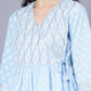 Myshka Cotton Printed 3/4 Sleeve V Neck Turquoise Blue Women Sharara Set | Swadesiicart