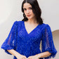 Aayaa Designer crape hand work Multi indo western - Blue