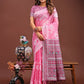 Shree Shyam Fashion Anaya Pink Linen Cotton Saree