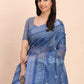 Shree Shyam Fashion Linen Cotton Indigo Blue Saree