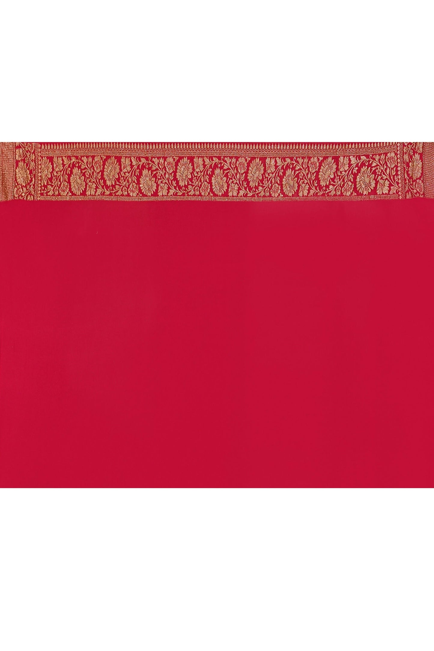 Joban Fashion Hot Pink Crepe Chiffon Banarasi Pure Handloom Banarasi Silk Saree | Swadesiicart