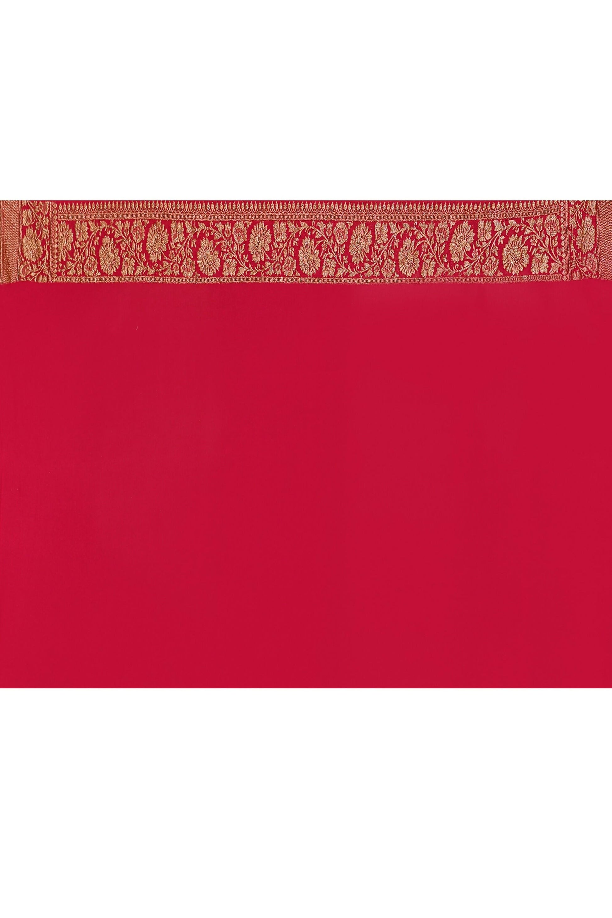 Joban Fashion Hot Pink Crepe Chiffon Banarasi Pure Handloom Banarasi Silk Saree | Swadesiicart