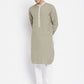 Even Apparels Green Pure Cotton Men's Kurta With Contrast Collar And Placket | Swadesiicart