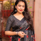 Black Silk Blend Ethnic Motifs Saree with Unstitched Blouse - Hiral Fashion