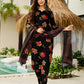 The52 Black Women's Gorgeous Printed Silk Blend Fabric Straight Kurta, Pant and Dupatta Set - Swadesiicart