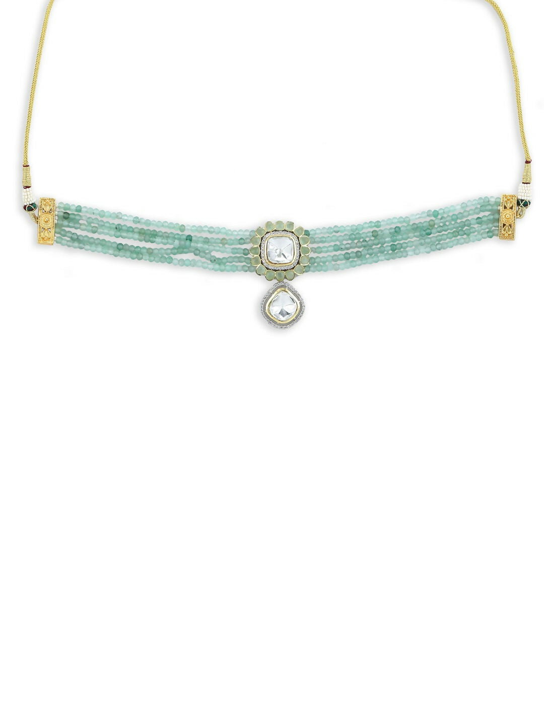Green Kundan Choker - Ruby Raang | Swadesiicart