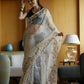 Vamsee Avantika Beige Organza Saree - Swadesiicart
