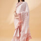 Pink Lycra Frill Details, Hand Embroidered Brooch Saree - Norita Hit Design - Swadesiicart