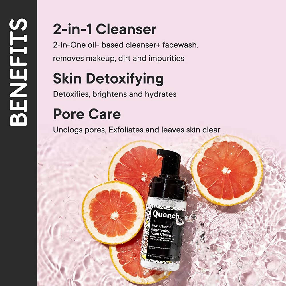 Quench Botanics Mon Cherry Brightening Foam Cleanser - Korean Skincare | Swadesiicart