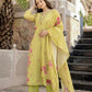 The52 Lemons Women's Beautiful Chanderi Fabric Printed Work Straight Kurta Pant and Dupatta Set - Swadesiicart