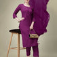 Jyoti Fashion Women's Purple Cotton Blend Embroidery & Sequence work Kurta with Trouser & Dupatta | Swadesiicart
