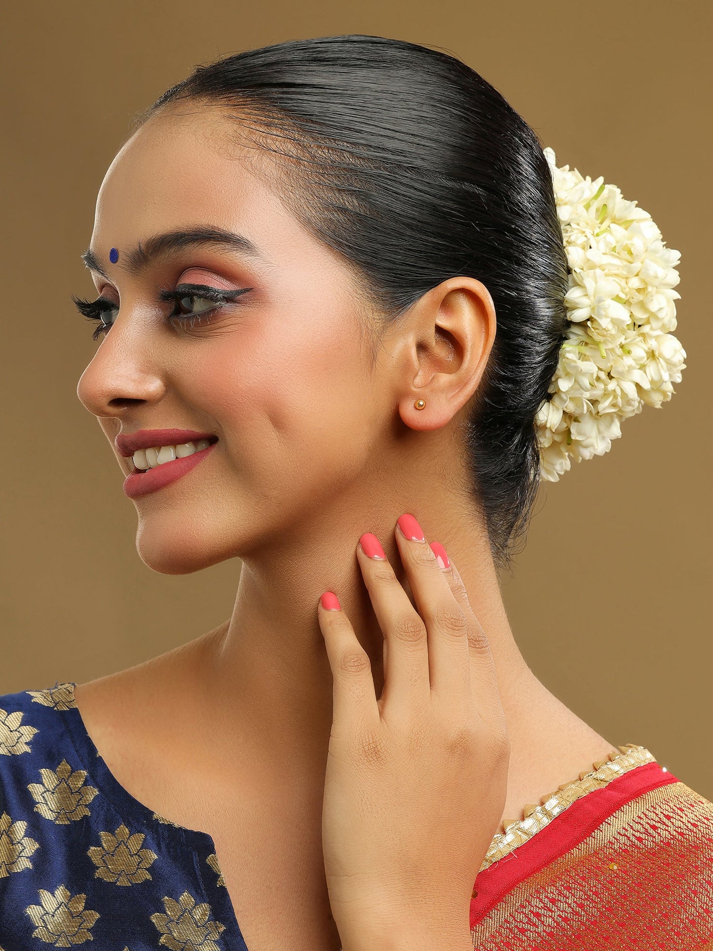 Ruby Raang Golden Studs | Swadesiicart