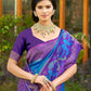 Shree Shyam Fashion Blue Soft Silk Saree