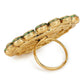 Gold-Polished White Kundan-Studded Adjustable Finger Ring - Ruby Raang | Swadesiicart