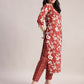 Aavyora Women Maroon Floral Printed Kurta with Printed Pants & Dupatta Set - Swadesiicart