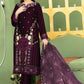 Anaita Purple Velvet Suit with Embroidery Sequence Work