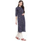 NOZ2TOZ Women's Navy Blue Printed Kurti- (1pc set) - Swadesiicart