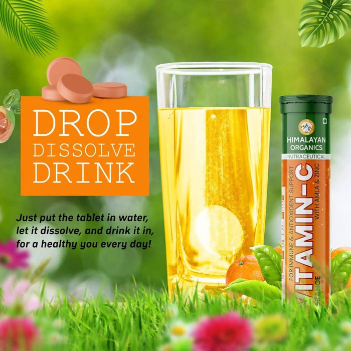 Himalayan Organics Vitamin-C Orange Flavour With Amla & Zinc Tablets | Swadesiicart