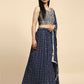 Dark Grey Georgette Embroidered Lehenga choli with Dupatta - Dhara | Swadesiicart
