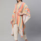 Ahalyaa Women Multi Color Crepe Striped Printed Kaftan Kurta With Trousers | Swadesiicart