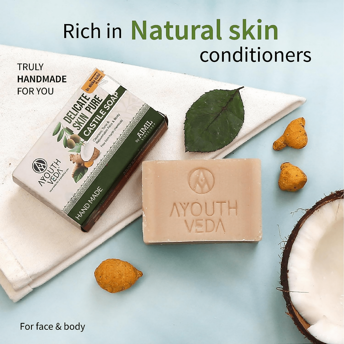 Ayouthveda Delicate Skin Pure Castile Soap - Swadesiicart