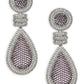 Purple and Silver Tone Stone Earrings - Ruby Raang | Swadesiicart