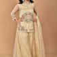 Morchari Women And Hand Embroidery Palazzo Set-Beige - Swadesiicart
