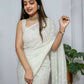 Vamsee Patangiyu Off White Georgette Saree - Swadesiicart