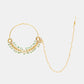Ruby Raang 22k Gold Polished Kundan Maharani Nose Ring (Clip On) | Swadesiicart