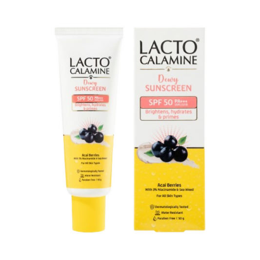Lacto Calamine Dewy Sunscreen+Primer SPF 50 PFA +++ UVA & UVB Protection - Swadesiicart