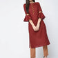 Aniyah Cotton Criss Cross Bell Sleeves Straight Kurta In Maroon (AN-101B) - Swadesiicart