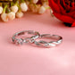 VOJ Stainless Steel Cubic Zirconia Silver Plated Adjustable Ring Set for Couple | Swadesiicart
