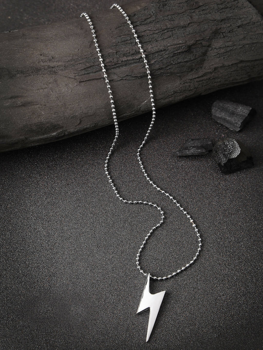 NVR Men Silver Plated Flash Pendent With Chain | Swadesiicart