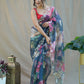 Vamsee Sarangi Blue Organza Saree - Swadesiicart
