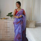 Vamsee Blue Organza Saree - Swadesiicart